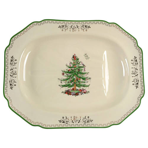 Christmas Tree Gold Collection 20" Rectangular Serving Platter