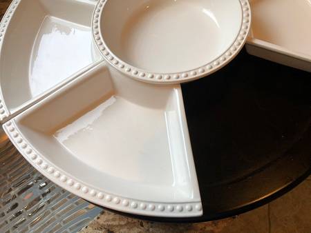 Sorrento All White (No Accents) 7 Piece Lazy Susan Side Section Only