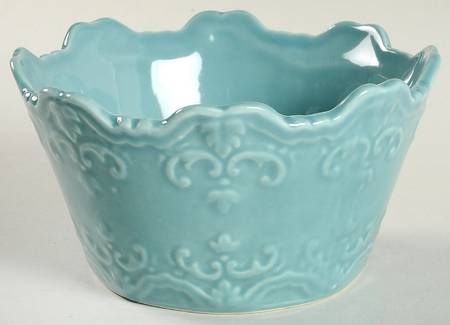 Fancy Scroll Aqua Soup/Cereal Bowl