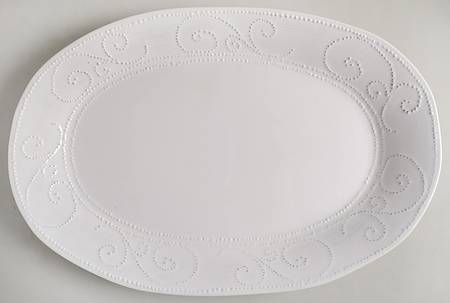 SWZ1 White 18" Oval Serving Platter
