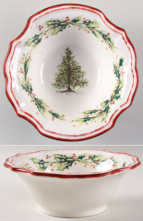 Holly and Pine (Holly Spray Border) Coupe Cereal Bowl