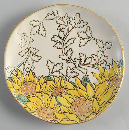 Gilded Sunflower Salad/Dessert Plate