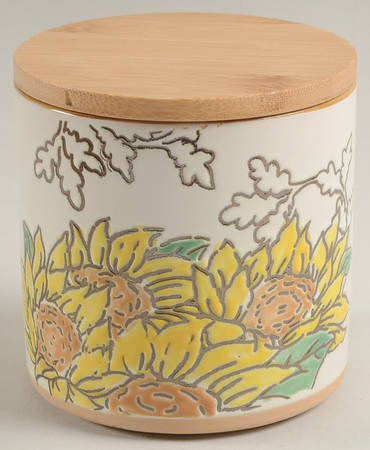 Gilded Sunflower Small Canister & Lid