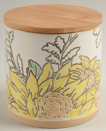 Gilded Sunflower Medium Canister & Lid