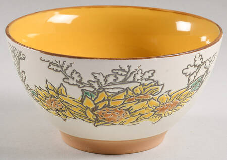 Gilded Sunflower Soup/Cereal Bowl