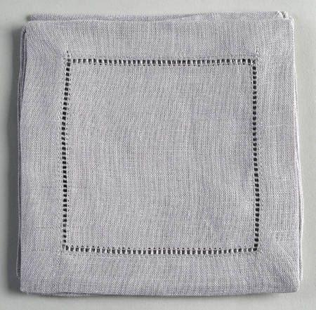 Fine Linens, Napkins (6 Pack) 6" X 6" Gray Cocktail Napkin