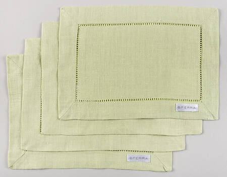 Fine Linens, Napkins (4 Pack) 6" X 9" Kiwi Cocktail Napkin