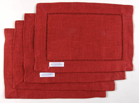 Fine Linens, Napkins (4 Pack) 6" X 9" Cinnabar Cocktail Napkin