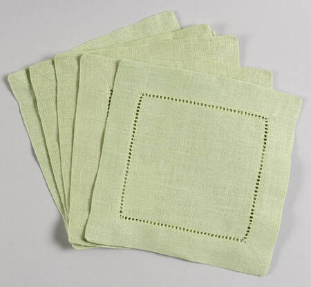Fine Linens, Napkins (6 Pack) 6" X 6" Kiwi Cocktail Napkin