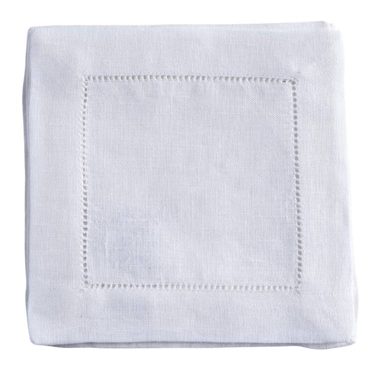 Fine Linens, Napkins (6 Pack) 6" X 6" White Cocktail Napkin