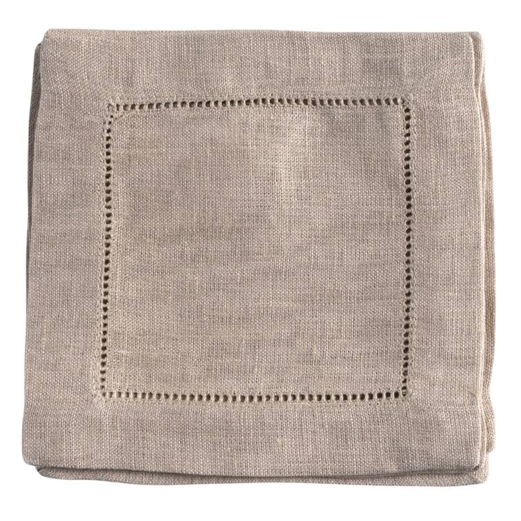 Fine Linens, Napkins (6 Pack) 6" X 6" Natural Cocktail Napkin