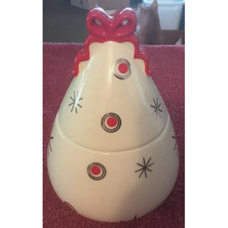 Holiday Wrapping Cookie Jar & Lid