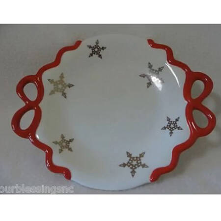 Holiday Wrapping Handled Cake Plate