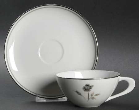 Midnight Rose Flat Cup & Saucer Set