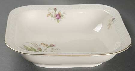 07470 (Cream Background, Embossed) 9" Square Vegetable Bowl