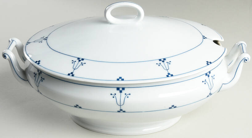 Bavarian Blue Oval Tureen & Lid by Thomas