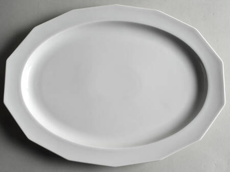 Festival White 13" Oval Serving Platter by Thomas