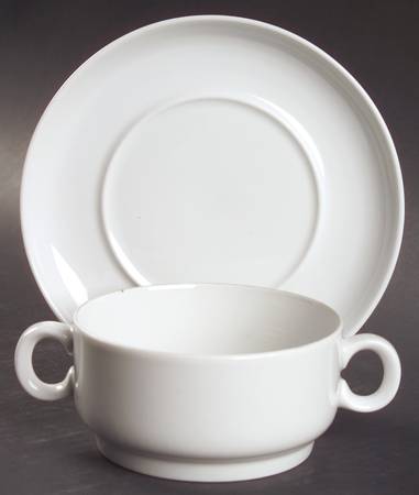 Rotunda Footed Cream Soup Bowl & Saucer Set by Thomas