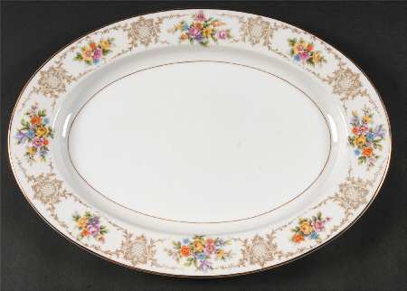 Newport (Ivory Rim) 14" Oval Serving Platter