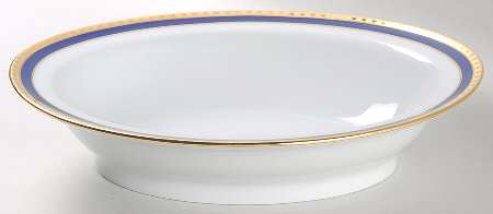 Blue Band 9" Oval Vegetable Bowl