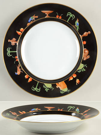 Black Shoulder Large Rim Soup Bowl