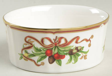 Tiffany Holiday (White Background, Japan) Open Candy Dish