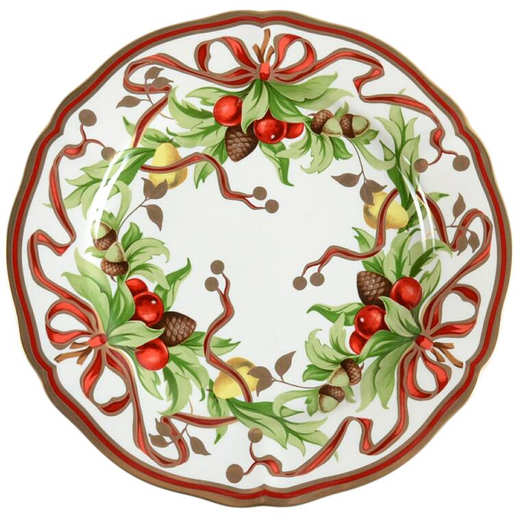 Tiffany Holiday (White Background, Japan) Dinner Plate