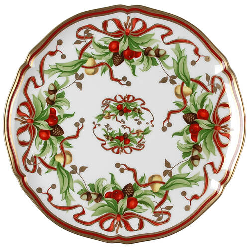 Tiffany Holiday (White Background, Japan) 12" Chop Plate (Round Platter)