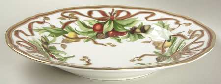 Tiffany Holiday (White Background, Japan) Large Rim Soup Bowl