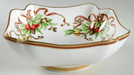 Tiffany Holiday (White Background, Japan) 9" Square Vegetable Bowl