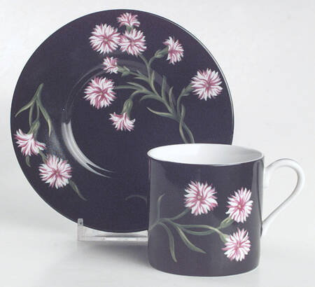 Mrs Delany's Flowers Flat Demitasse Cup & Saucer Set