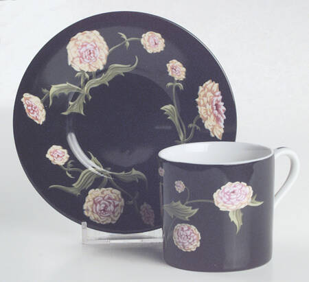 Mrs Delany's Flowers Flat Demitasse Cup & Saucer Set