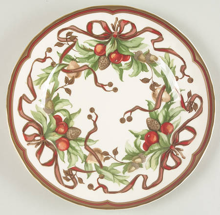 Tiffany Garland (Cream Background, England) Luncheon Plate