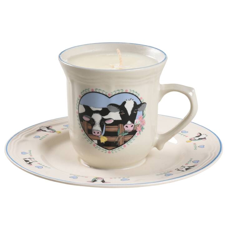 Buttercup Scented Cup & Saucer Candle-Lavender  HC by Tienshan