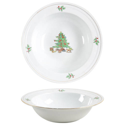 Holiday Hostess (Trim, Gold Band) 9" Round Vegetable Bowl