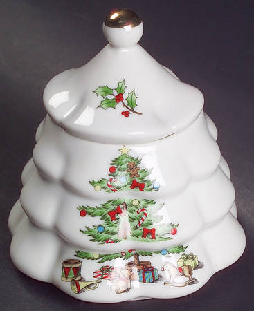 Holiday Hostess (Trim, Gold Band) Mini Sugar Bowl & Lid