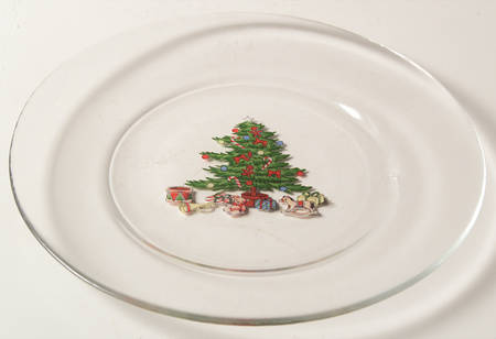 Holiday Hostess (Trim, Gold Band) Glassware Salad Plate