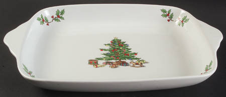 Holiday Hostess (Trim, Gold Band) 16" Rectangular Baker