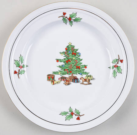Holiday Hostess (Trim, Gold Band) Salad Plate