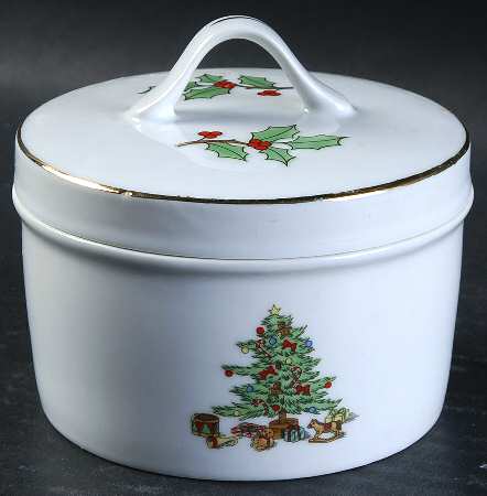 Holiday Hostess (Trim, Gold Band) Sugar Bowl & Lid