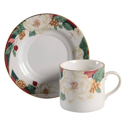 Magnolia Flat Cup & Saucer Set