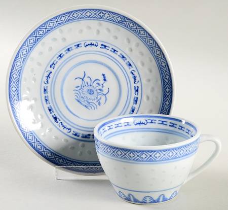 Rice Flower Flat Cup & Saucer Set