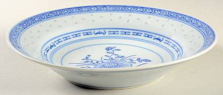 Rice Flower Large Rim Soup Bowl