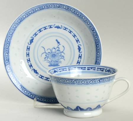 Rice Flower Footed Cup & Saucer Set