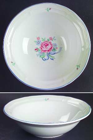 Rosette Fleur Rim Cereal Bowl