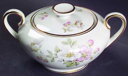 Apple Blossom (White Background) Sugar Bowl & Lid