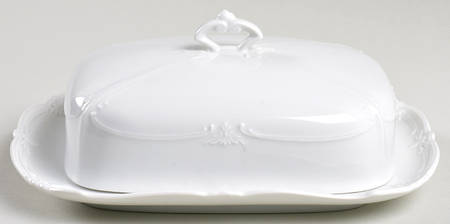 Baronesse White Rectangular Covered Butter