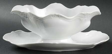 Baronesse White Gravy Boat with Attached Underplate