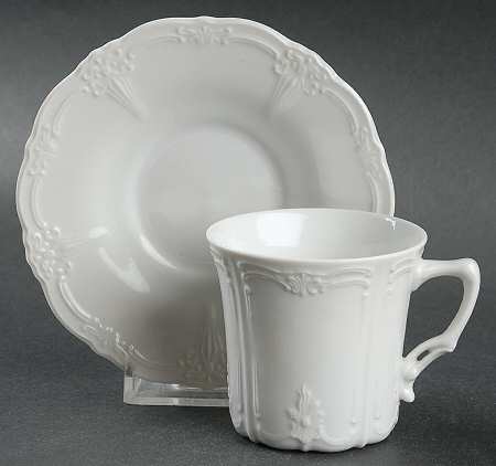 Baronesse White Flat Demitasse Cup & Saucer Set