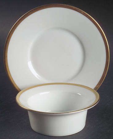 Colonial (Smooth Gold Band) Ramekin & Saucer Set